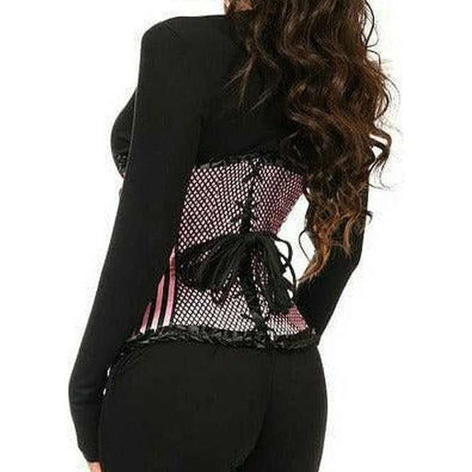 Top Drawer Pink Burlesque Underwire Curvy Cut Waist Cincher Corset - Daisy Corsets