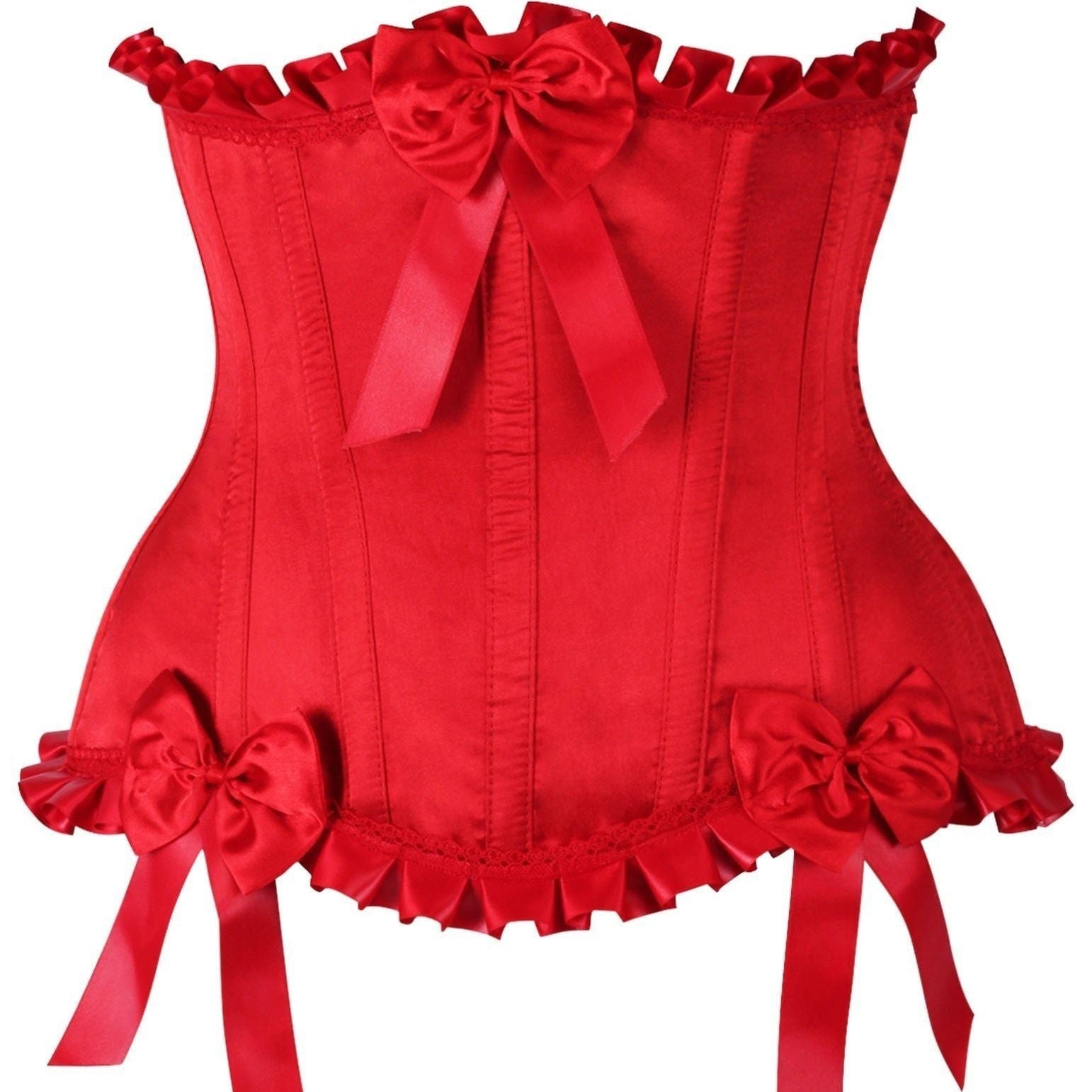 Top Drawer Red Steel Boned Burlesque Underbust Corset Waist Cincher - Daisy Corsets