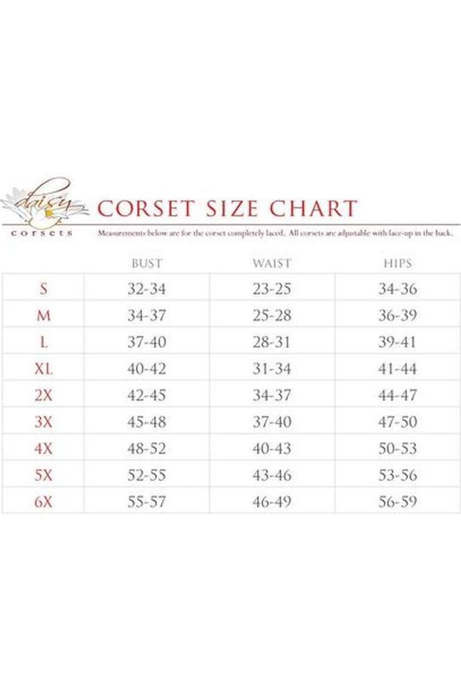Top Drawer Red/Black Swirl Brocade & Lace Steel Boned Corset w/Cap Sleeves - Daisy Corsets