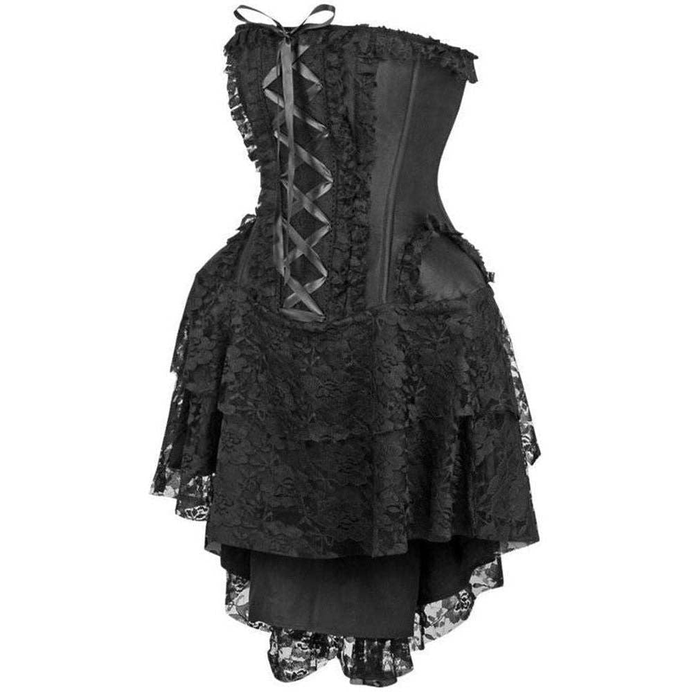 Daisy Corsets LIMITED EDITION Top Drawer Steel Boned Strapless Black Lace Victorian Corset Dress