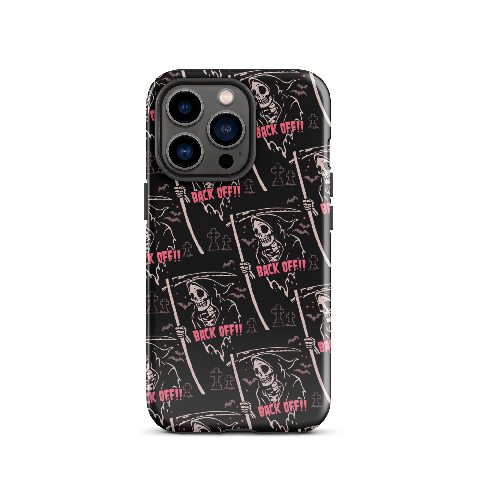 Murder Apparel Grim Reaper Back Off iPhone Case