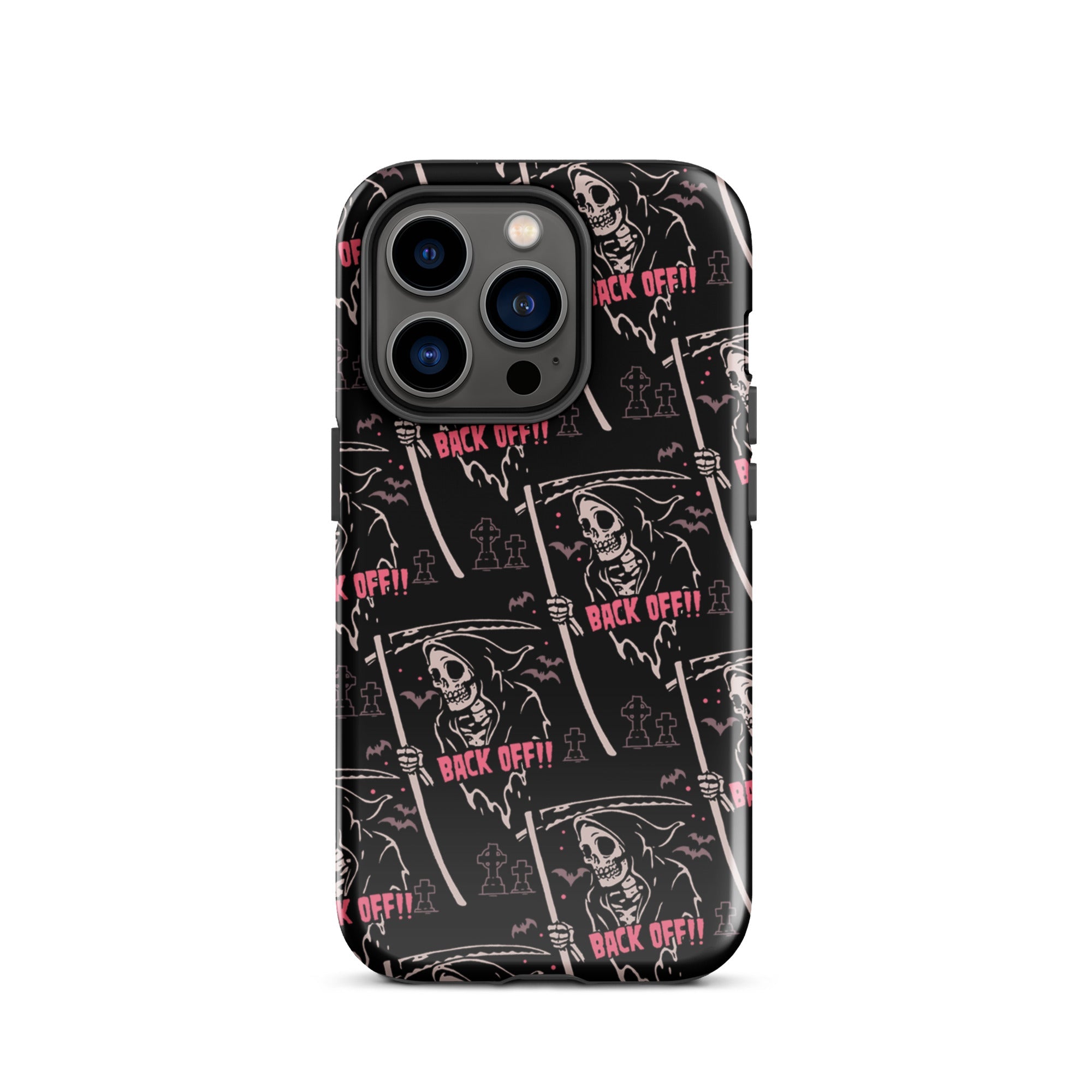 Murder Apparel Grim Reaper Back Off iPhone Case