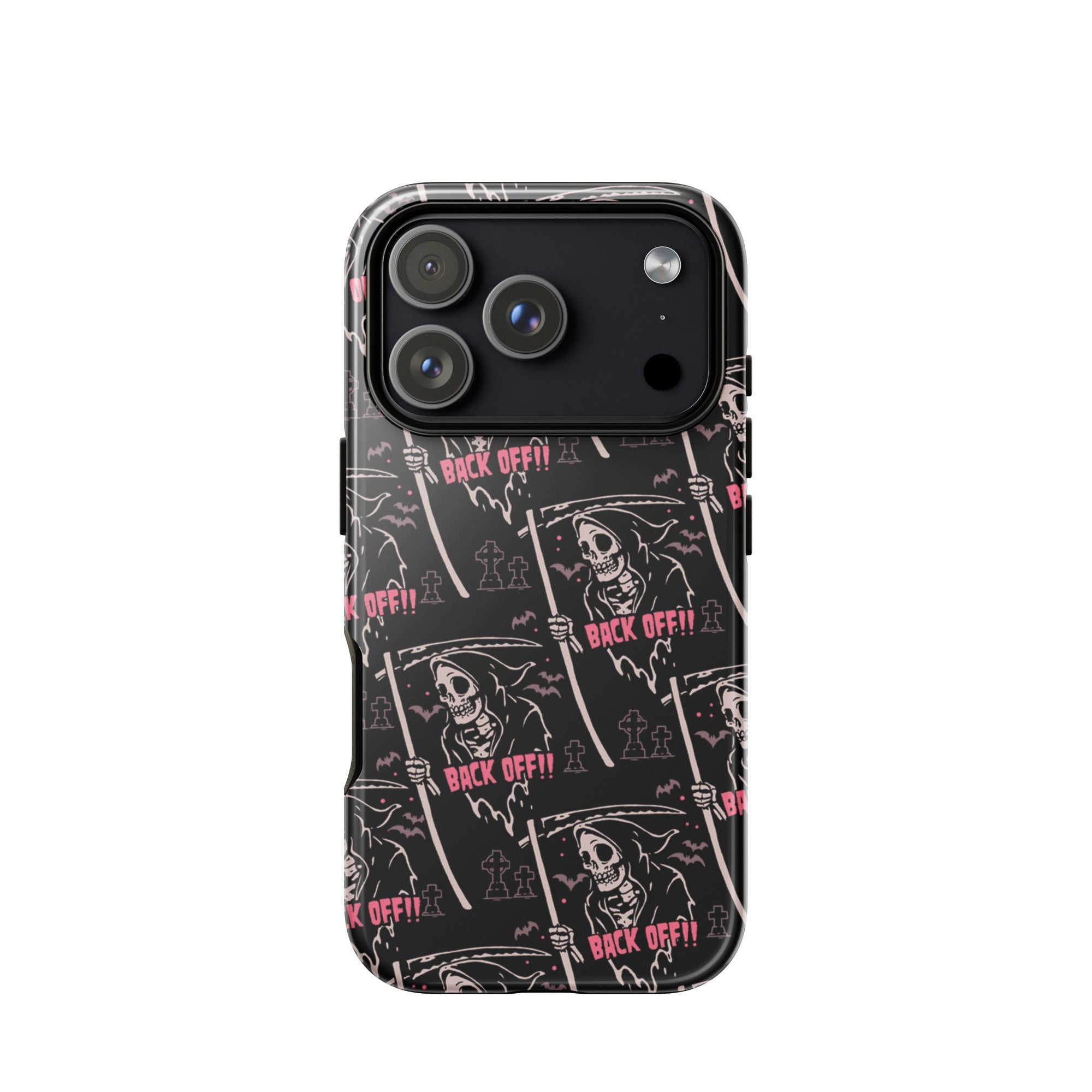 Murder Apparel Grim Reaper Back Off iPhone Case