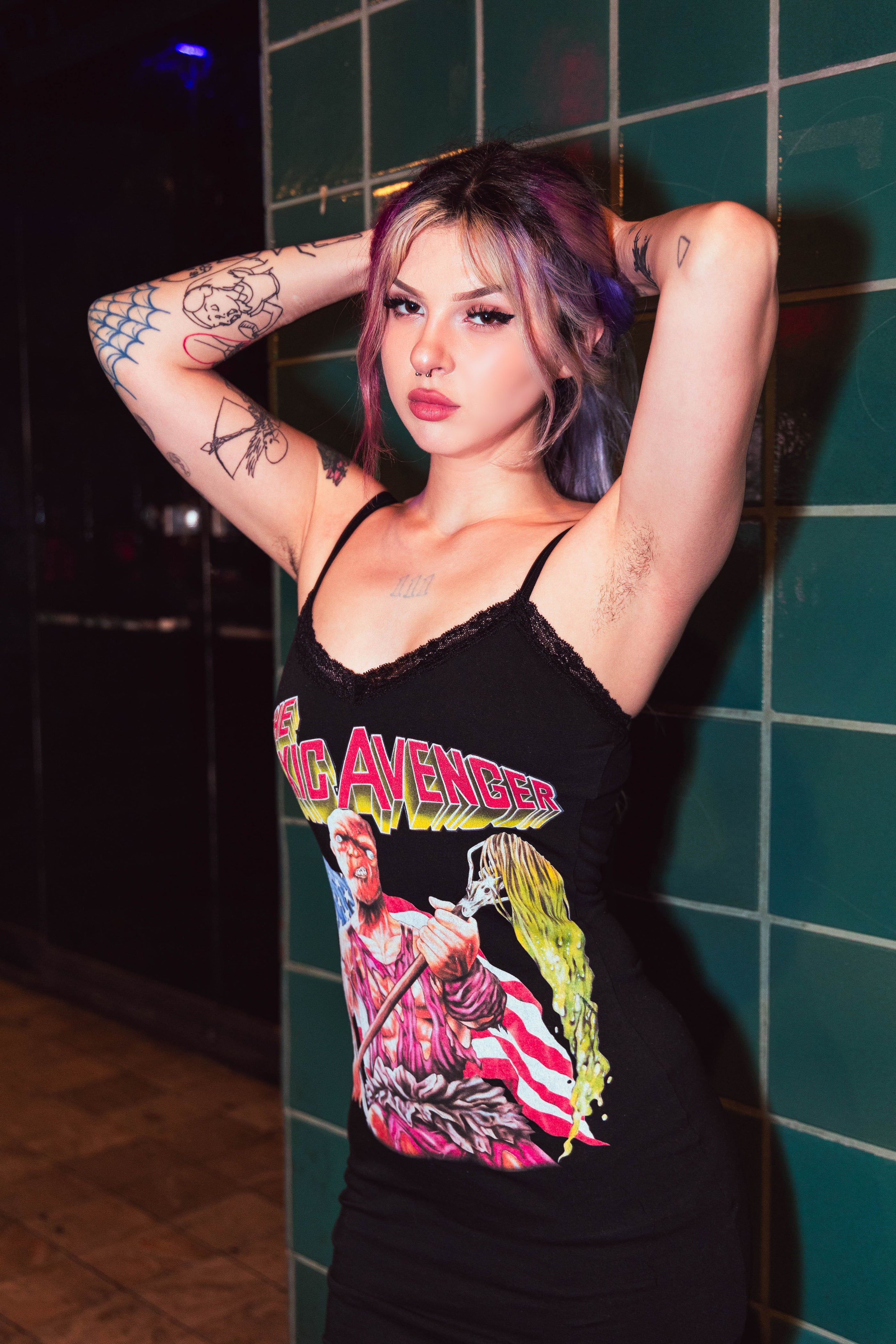 Vera's Eyecandy Toxic Avenger Lace Strap Dress