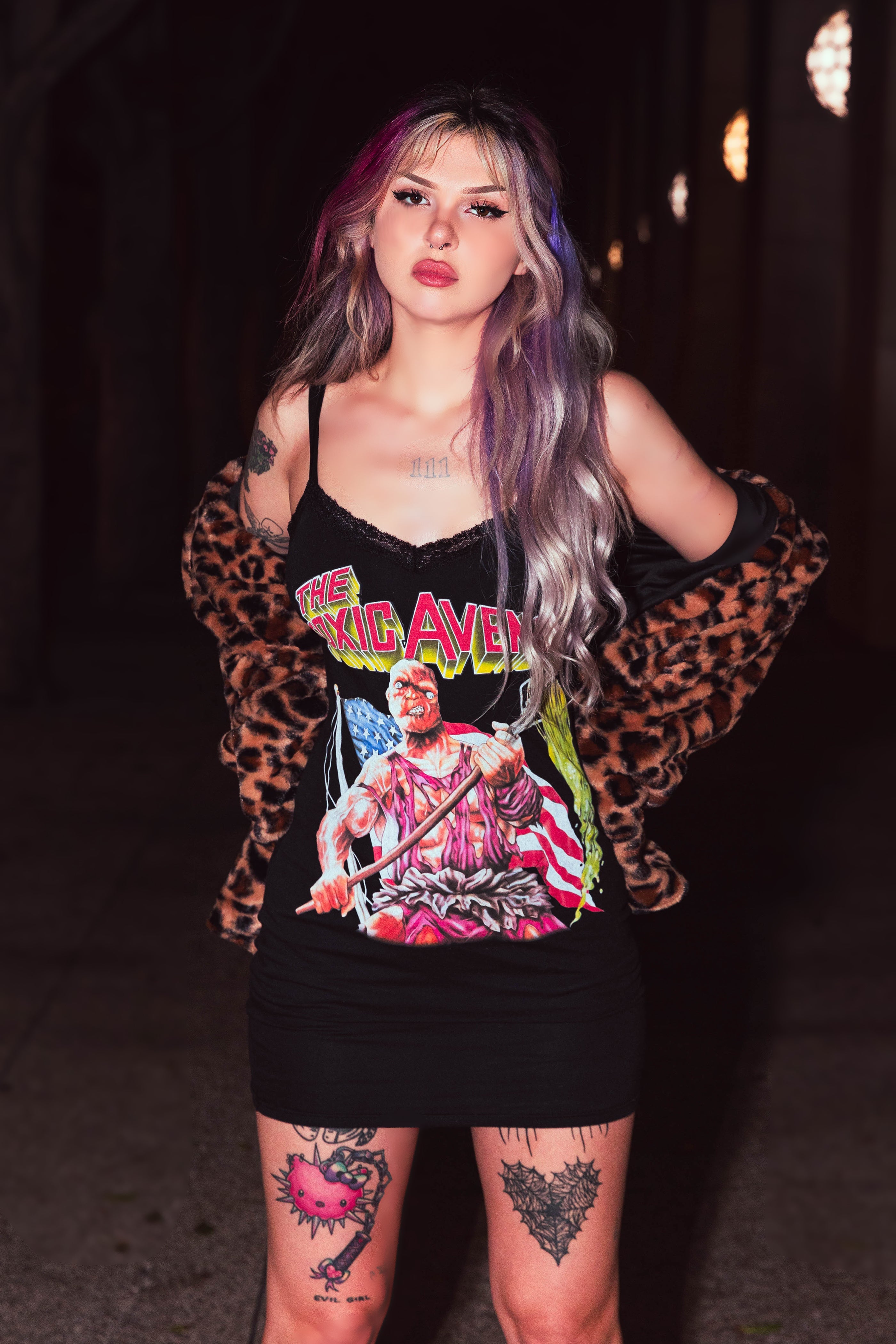 Vera's Eyecandy Toxic Avenger Lace Strap Dress