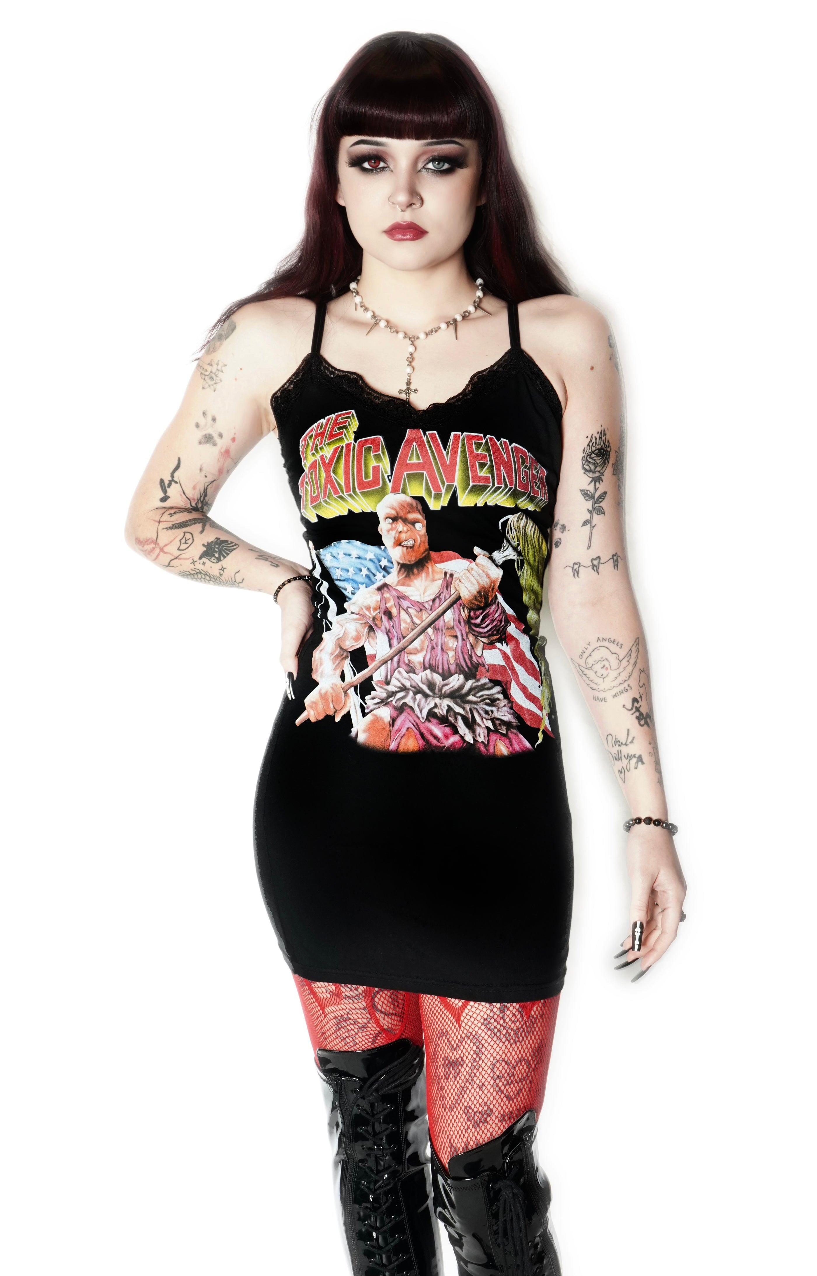 Vera's Eyecandy Toxic Avenger Lace Strap Dress