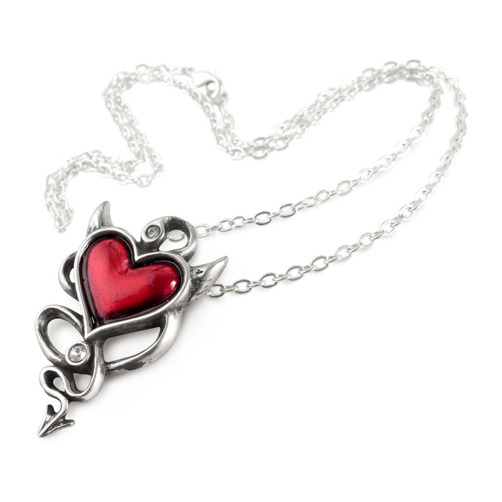Alchemy Gothic Naughty Love Red Devil Heart Pendant ULFP20