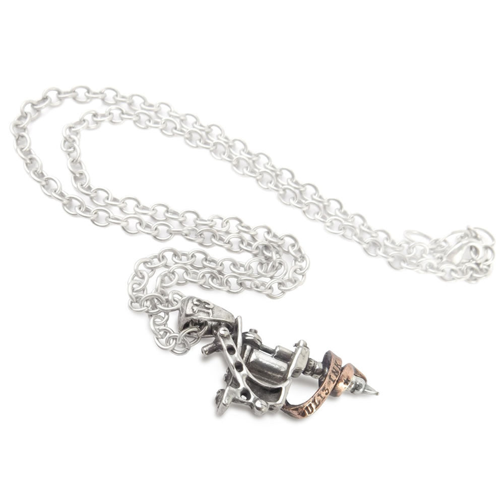 Alchemy Gothic Tattoo Gun Machine Pendant ULP9