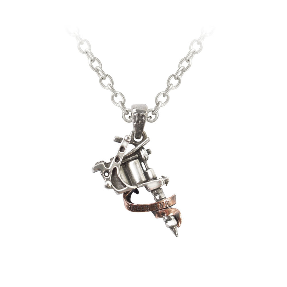 Alchemy Gothic Tattoo Gun Machine Pendant ULP9