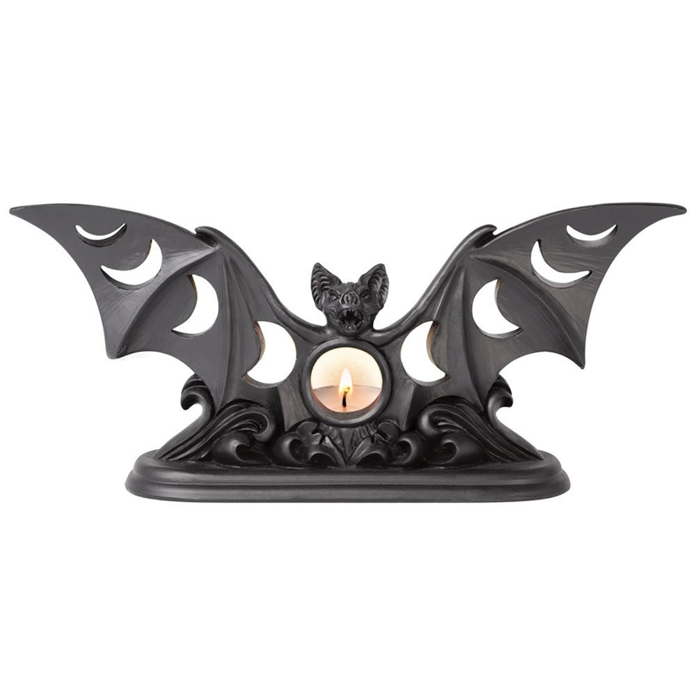 Alchemy Gothic Lunaeca Bat Tea Light Candle Holder V112