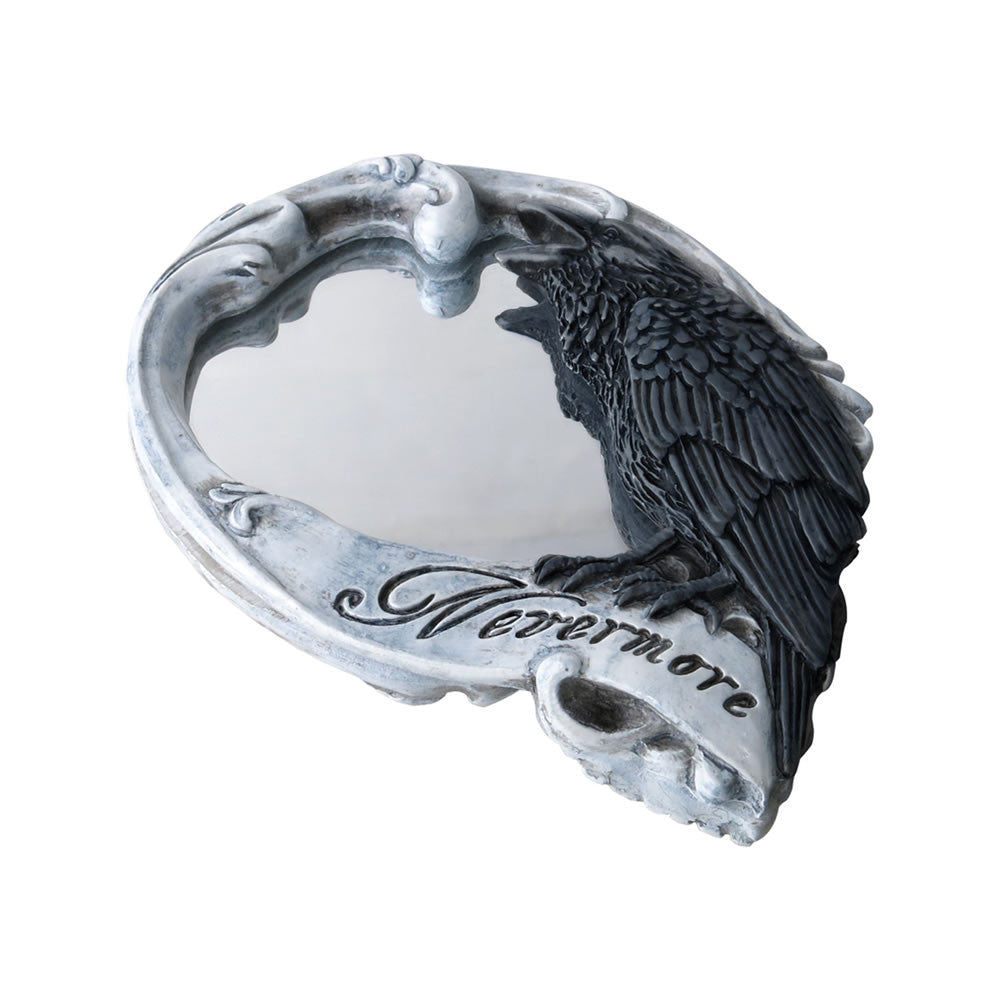 Alchemy Gothic Nevermore Skull Raven Compact Mirror V27