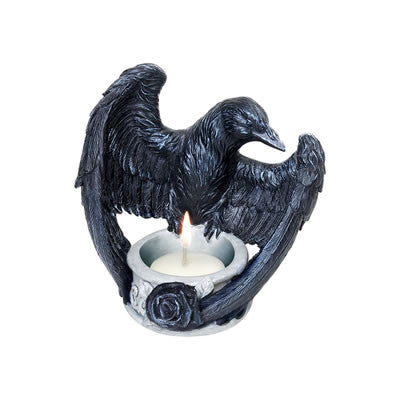 Alchemy Gothic Raven's Ward Tea Light Candle Holder V28