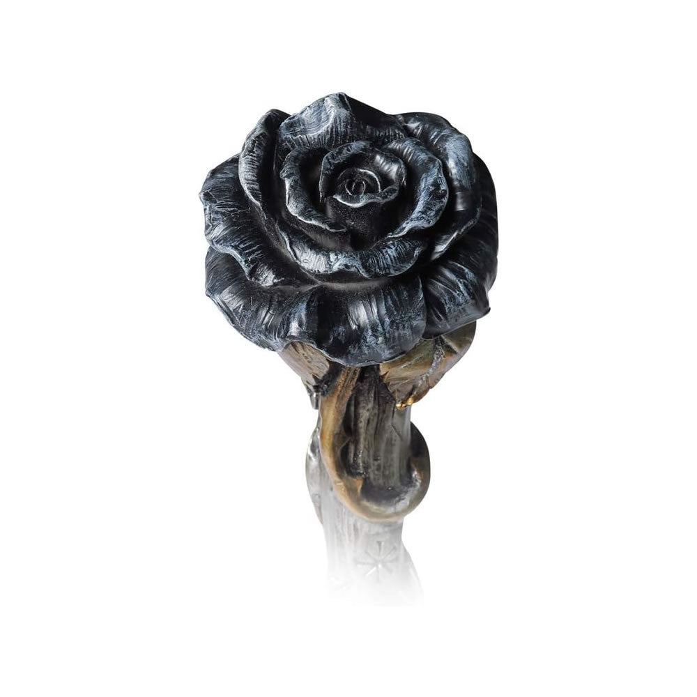 Alchemy Gothic Black Resin Rose Wand 11" Long Wiccan V69