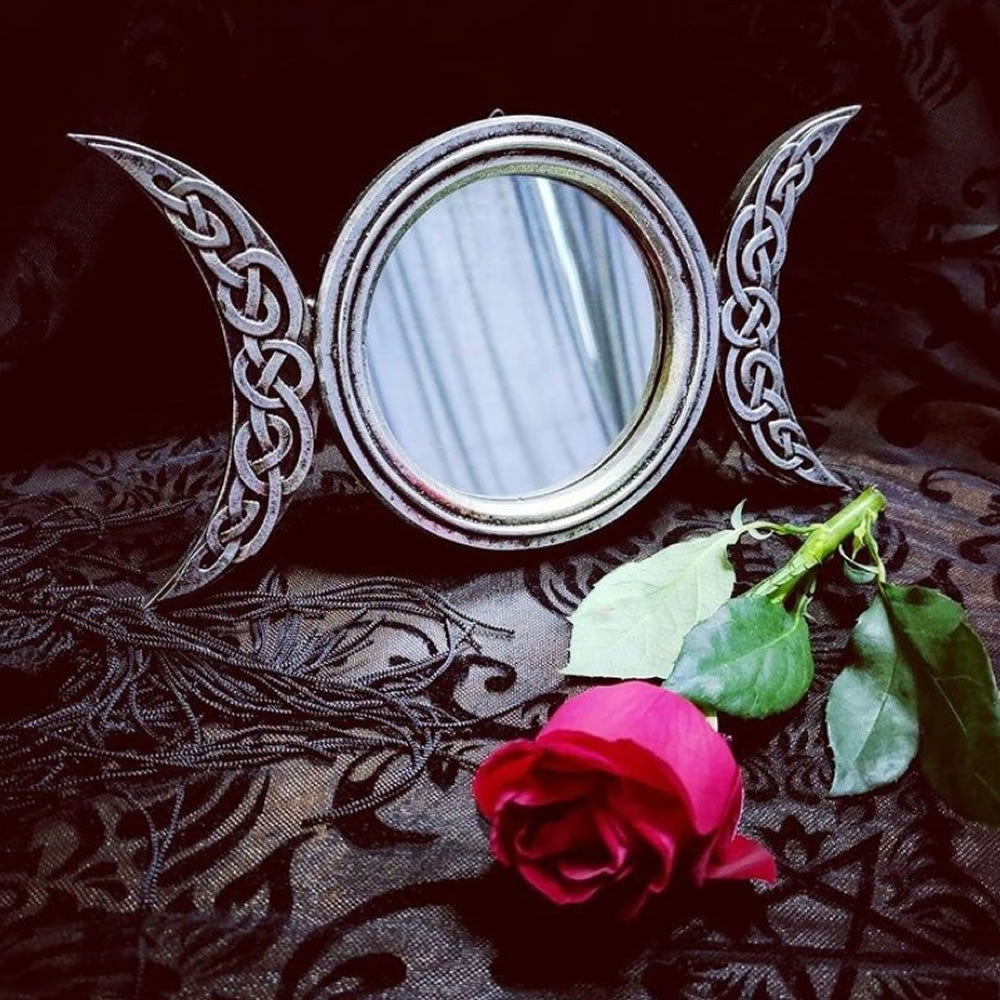 Alchemy Gothic Celtic Triple Moon Mirror V87