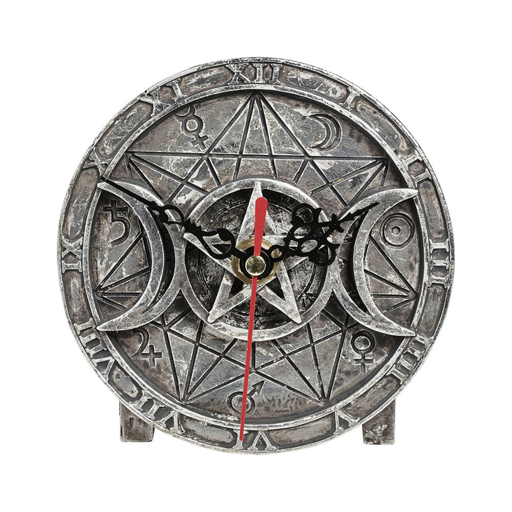 Alchemy Gothic Wiccan Moon Desk Clock V88