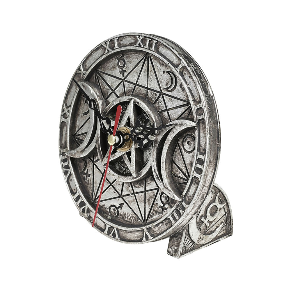 Alchemy Gothic Wiccan Moon Desk Clock V88