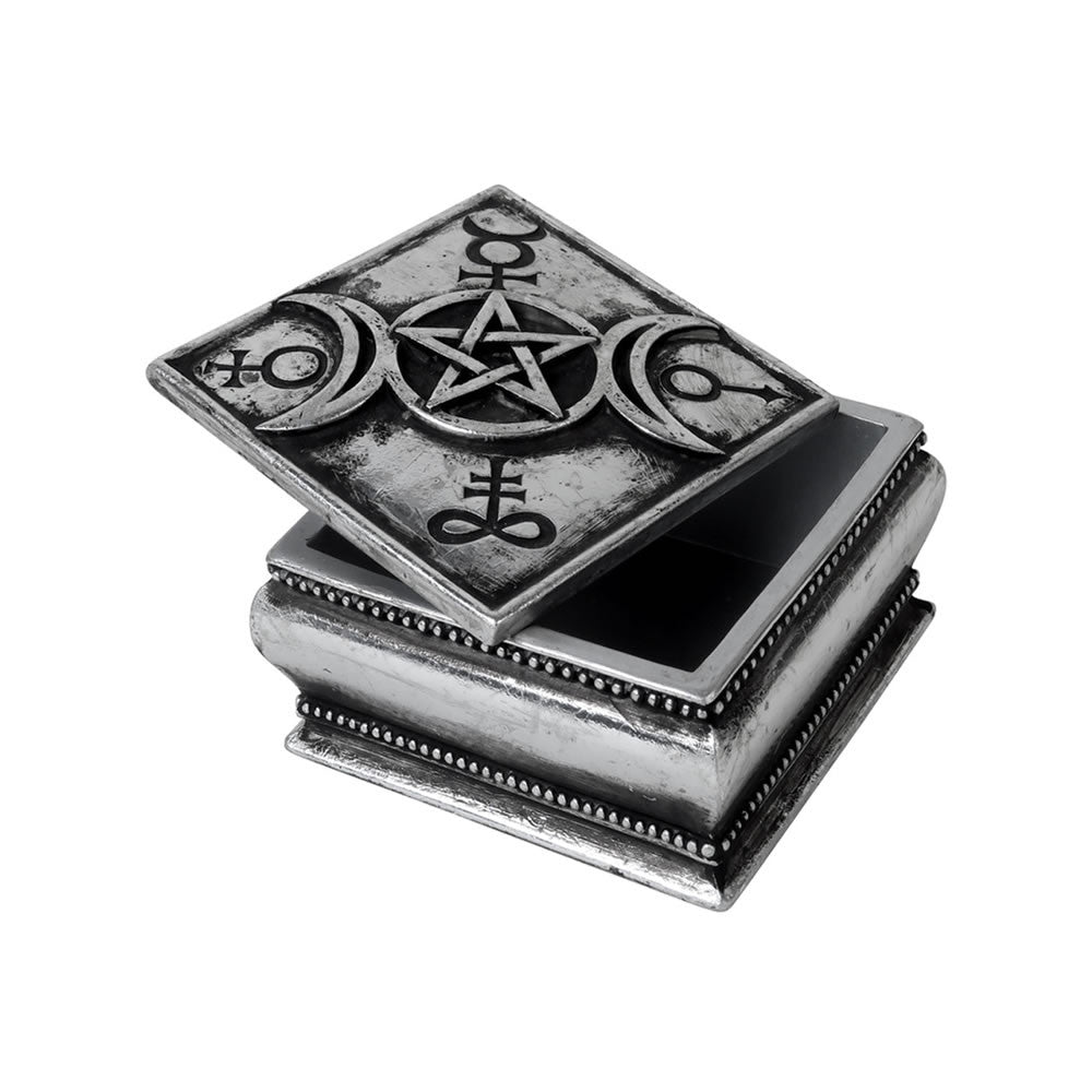 Alchemy Gothic Triple Moon Lidded Trinket Box V92
