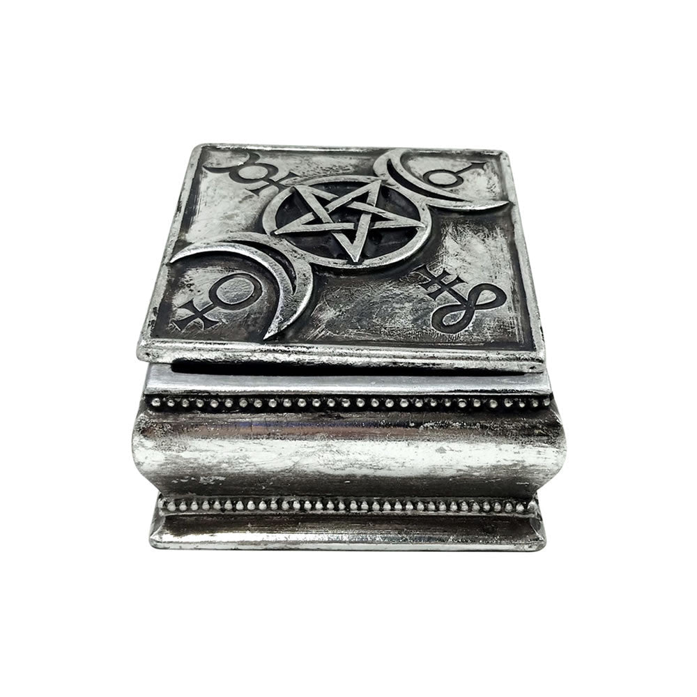 Alchemy Gothic Triple Moon Lidded Trinket Box V92