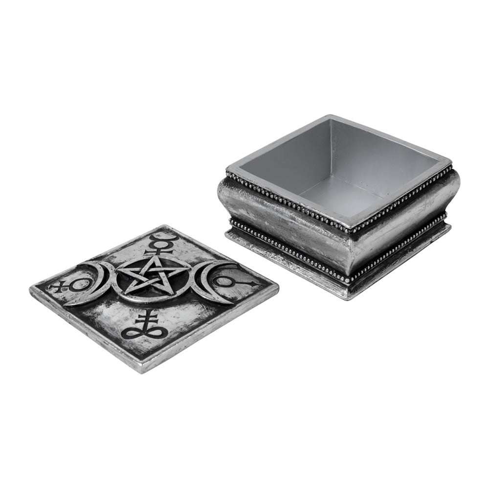 Alchemy Gothic Triple Moon Lidded Trinket Box V92