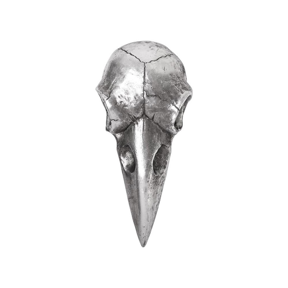 Alchemy Gothic Raven Skull Hand Mirror Silver Black V99