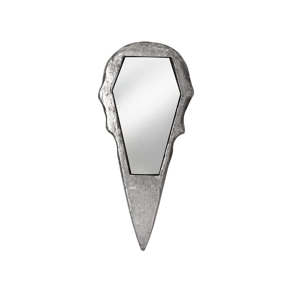 Alchemy Gothic Raven Skull Hand Mirror Silver Black V99