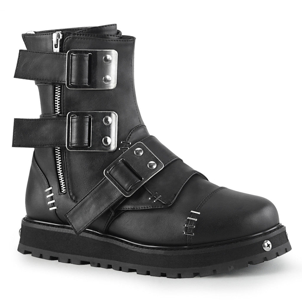 Demonia Valor 150 Black Vegan Leather