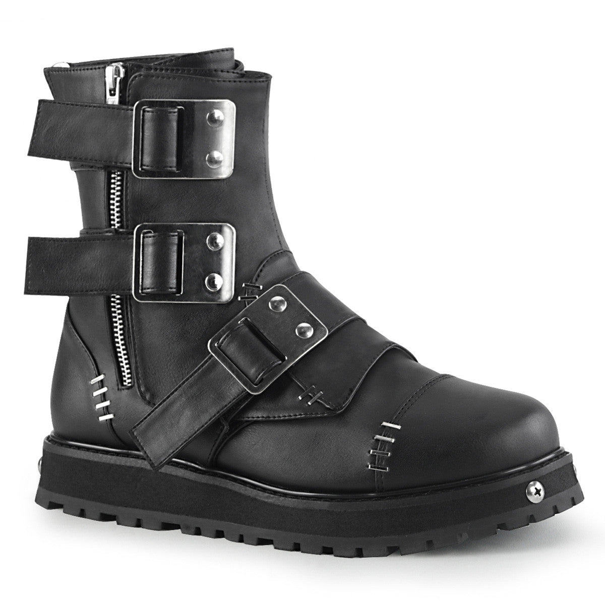 Demonia Valor 150 Black Vegan Leather