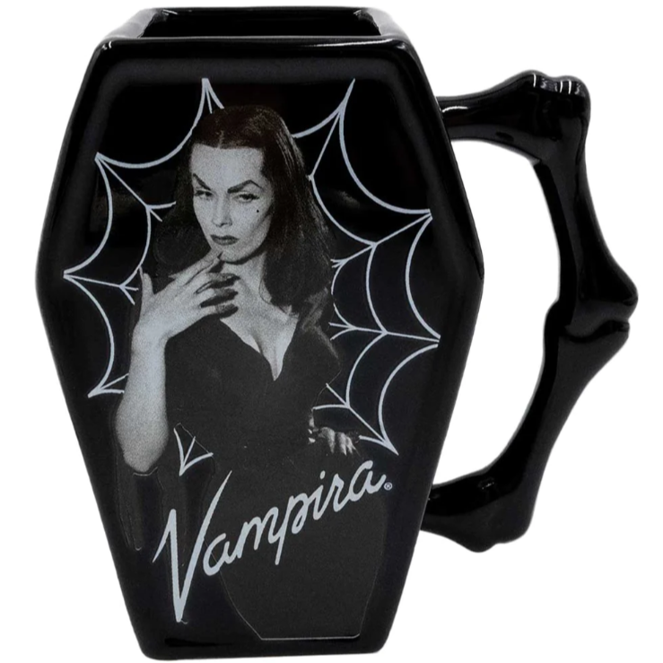Kreepsville 666 Vampira Licensed Black Coffin Mug