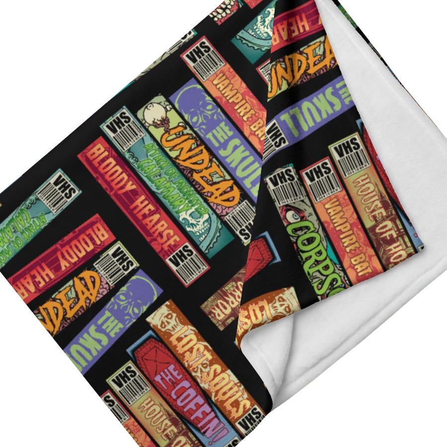 Murder Apparel Vintage Horror VHS Throw Blanket