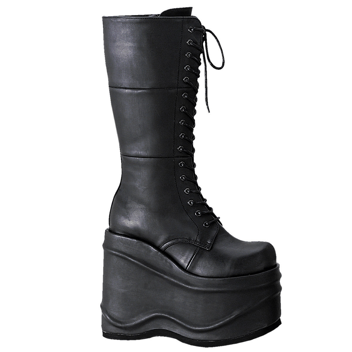 Demonia Wave 302 Black Vegan Leather