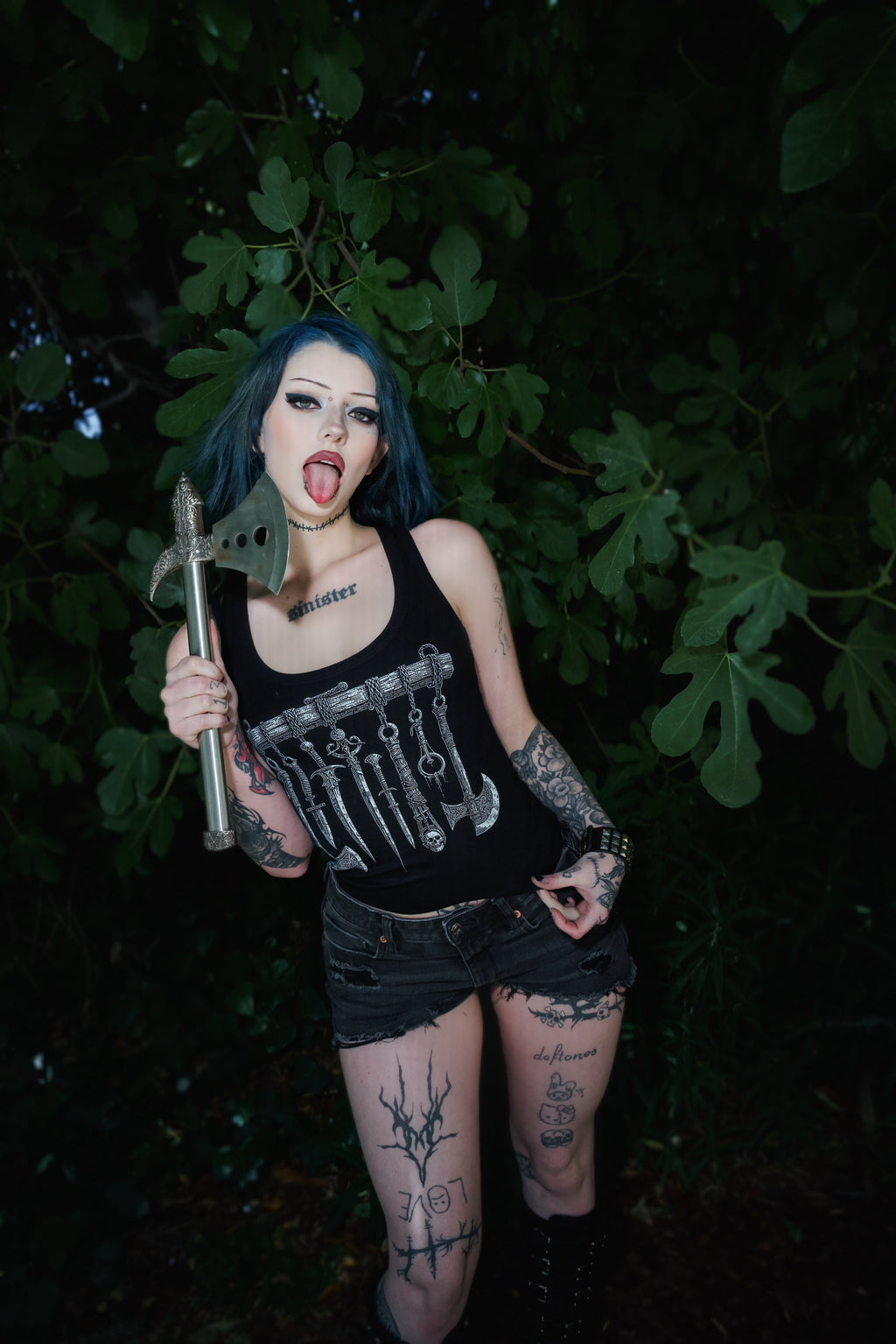 Vera's Eyecandy Medieval Weapons Ribbed Tank Top