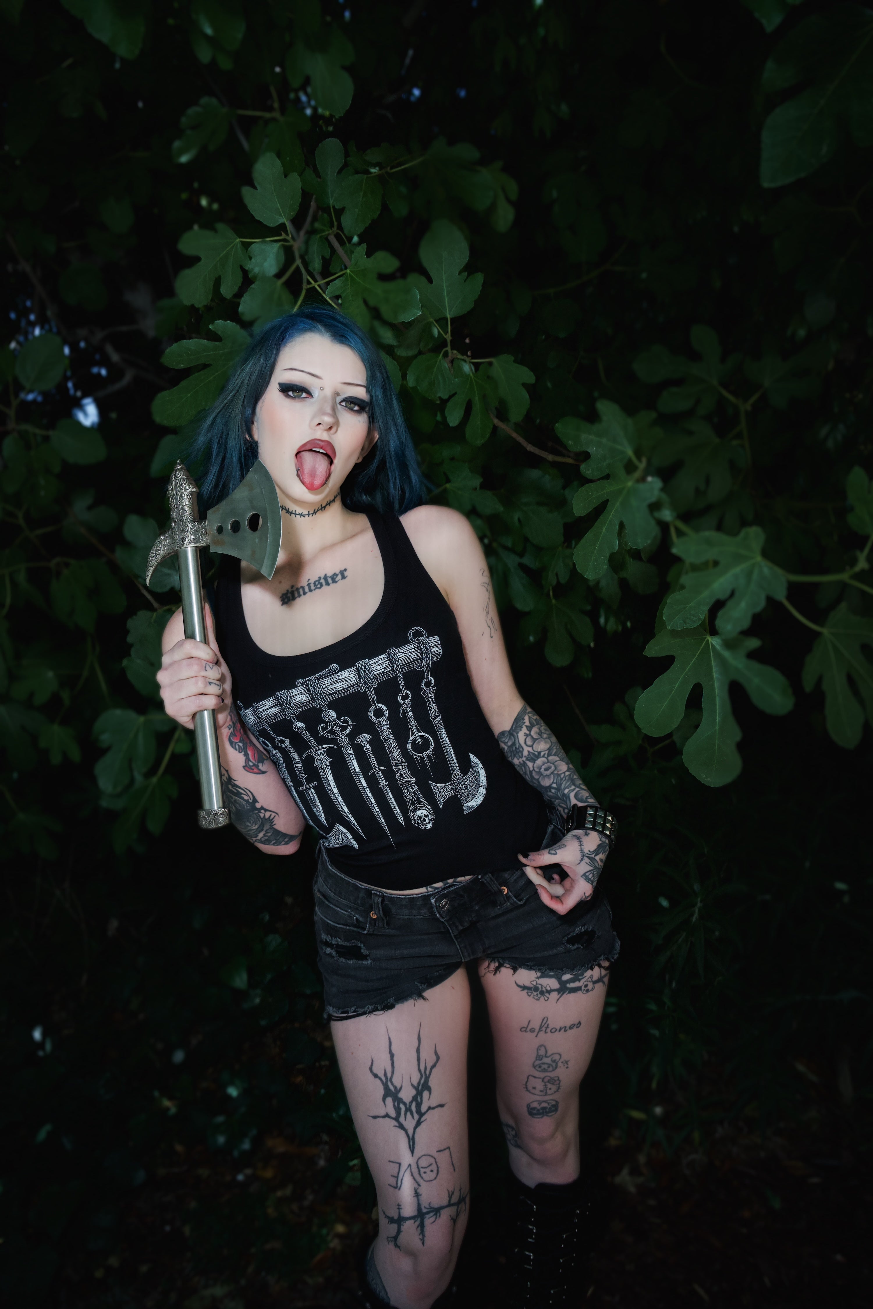 Vera's Eyecandy Medieval Weapons Ribbed Tank Top