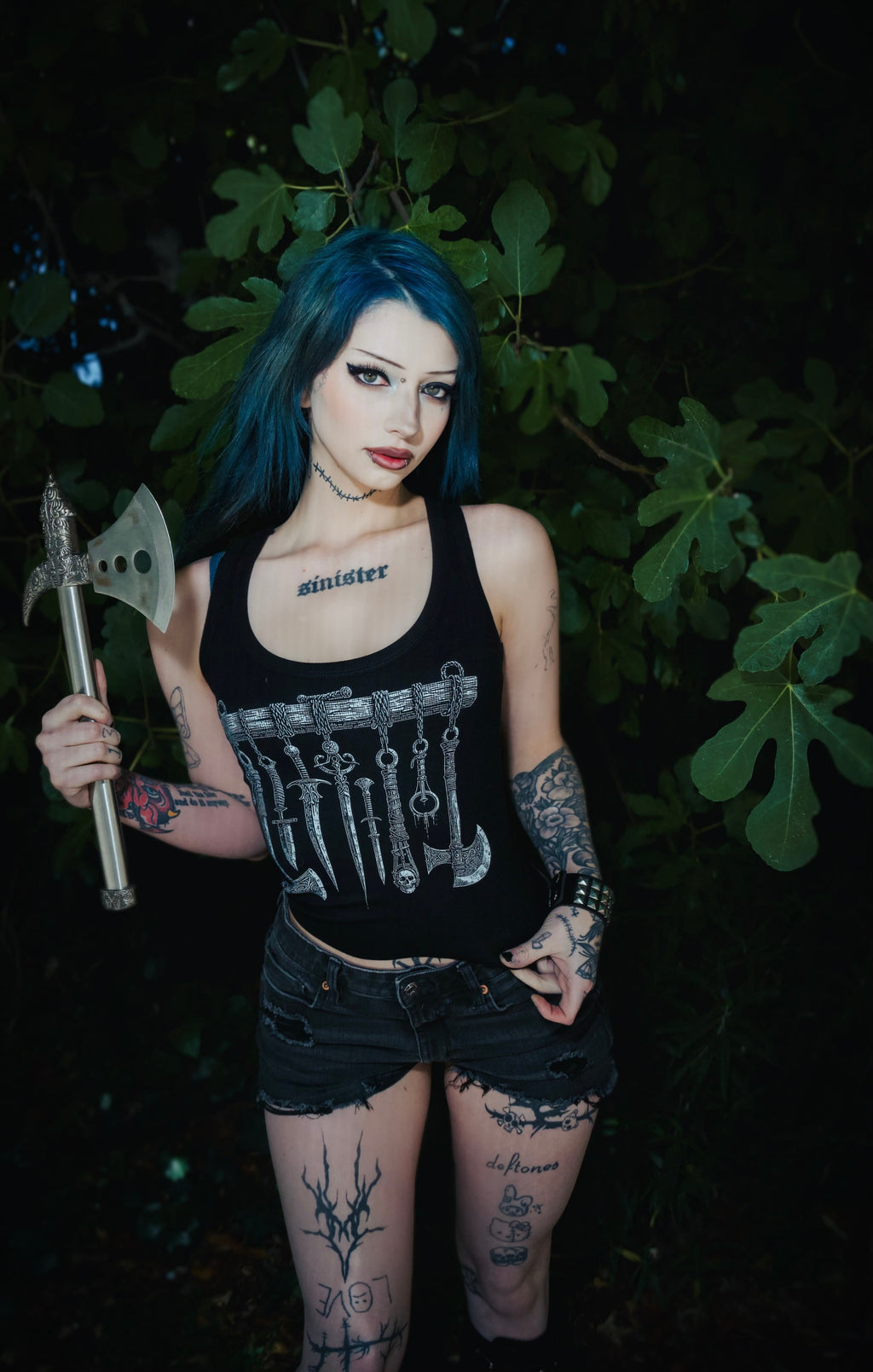 Vera's Eyecandy Medieval Weapons Ribbed Tank Top