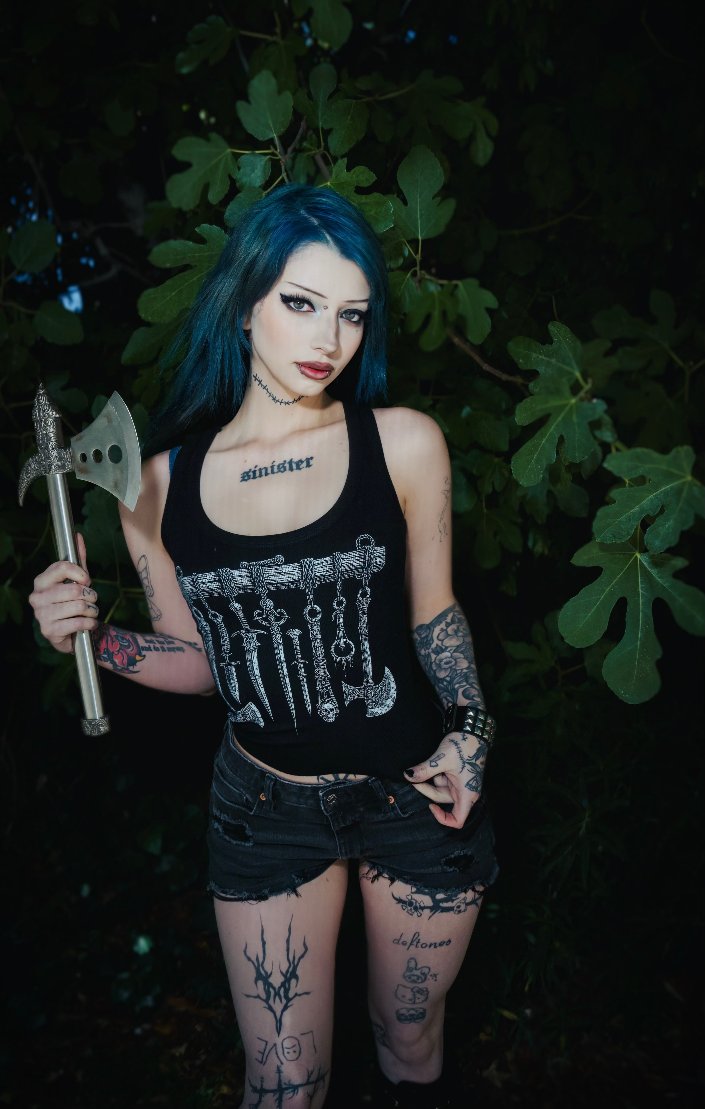 Vera's Eyecandy Medieval Weapons Ribbed Tank Top