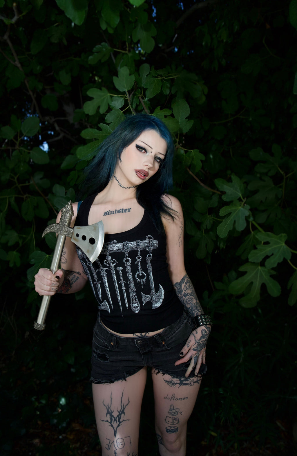 Vera's Eyecandy Medieval Weapons Ribbed Tank Top
