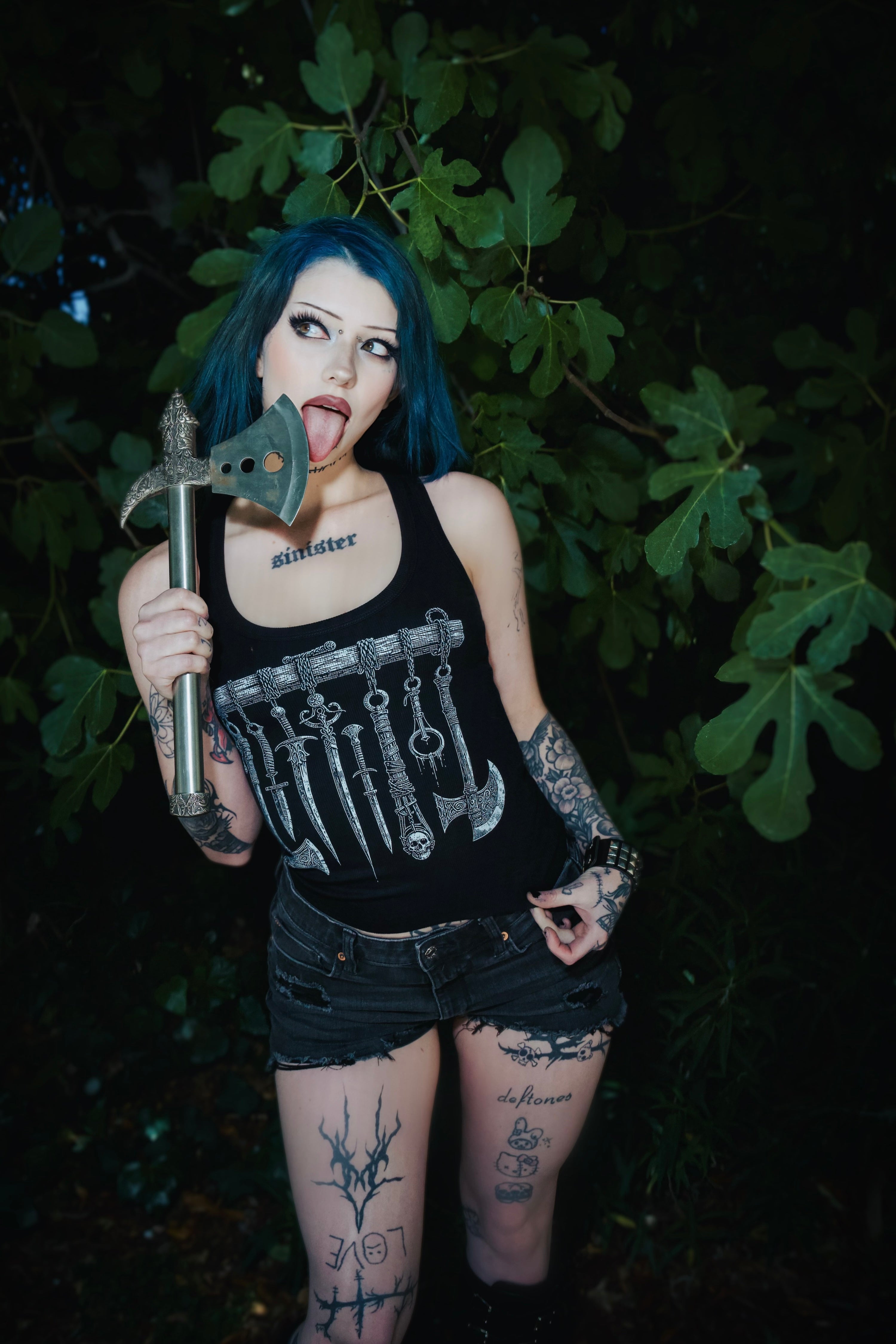 Vera's Eyecandy Medieval Weapons Ribbed Tank Top