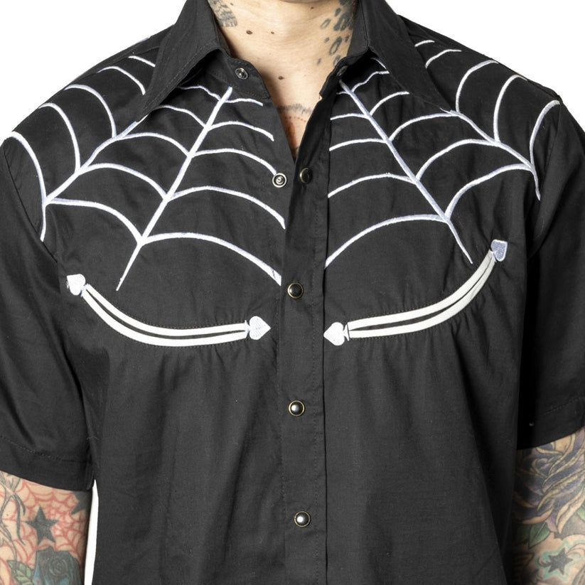 Kreepsville 666 Spiderweb Black Western Shirt