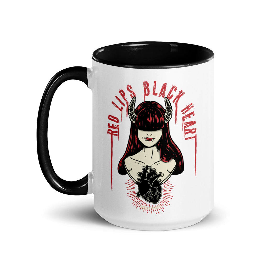 Murder Apparel Red Lips Black Heart Mug